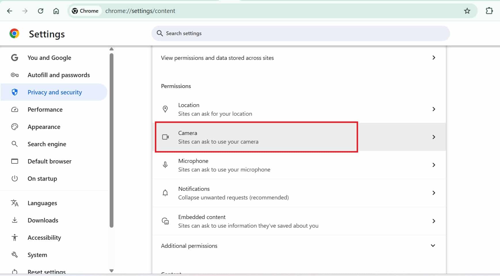 فعالسازی دوربین